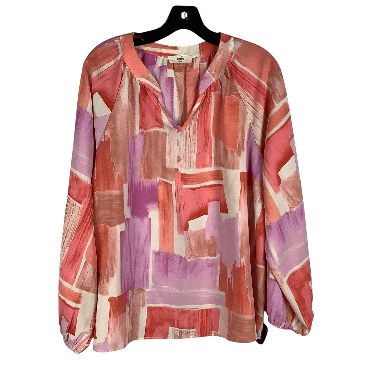 Top Long Sleeve By Entro In Pink & Purple, Size: M