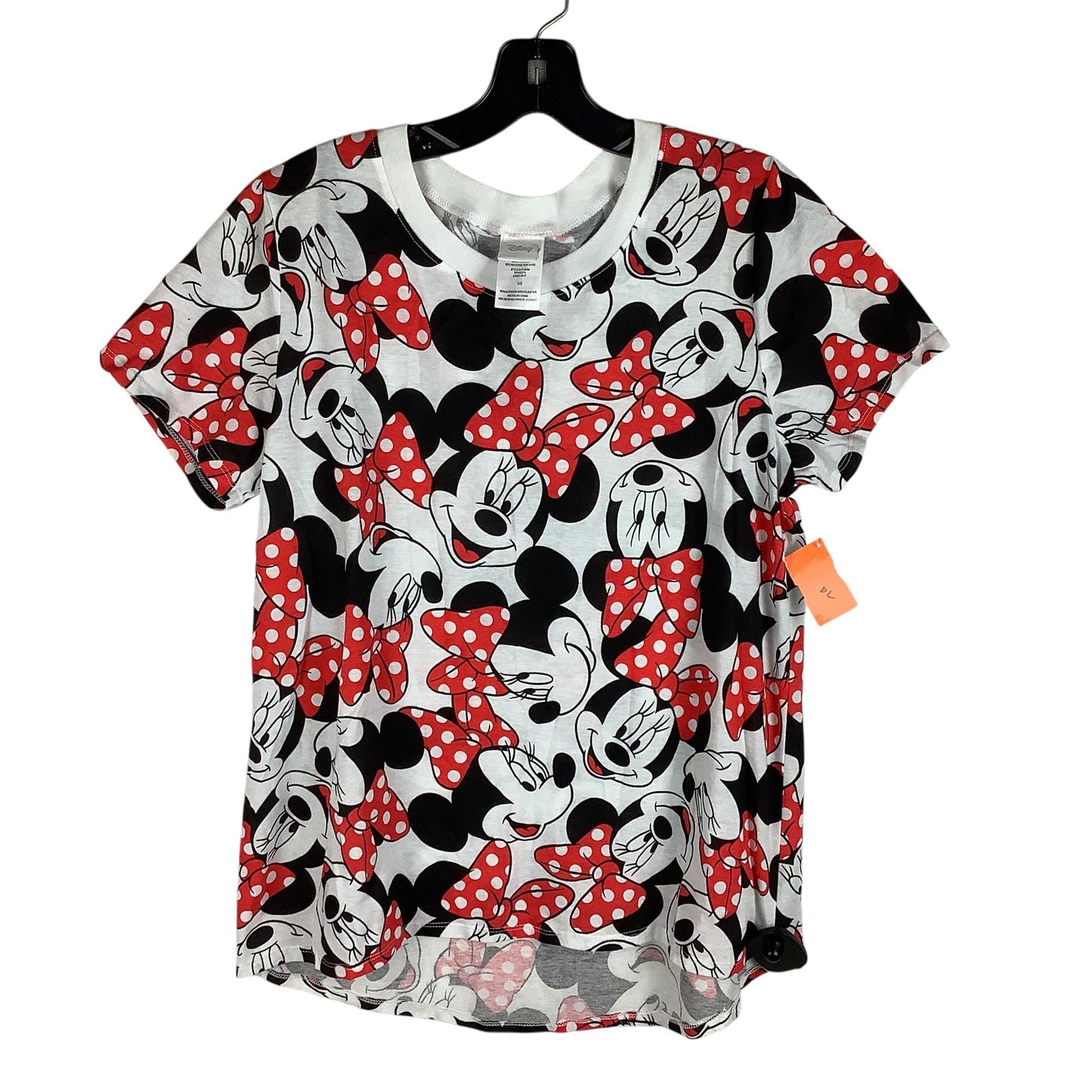 Top Short Sleeve Basic By Disney Store In Black & White, Size: Xl