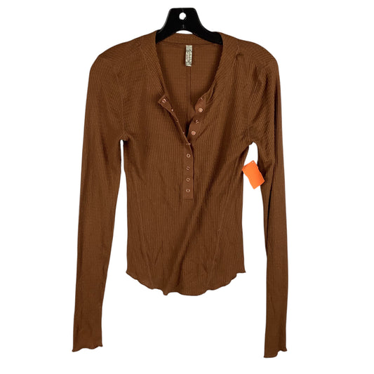 Top Long Sleeve By Free People In Brown, Size: S