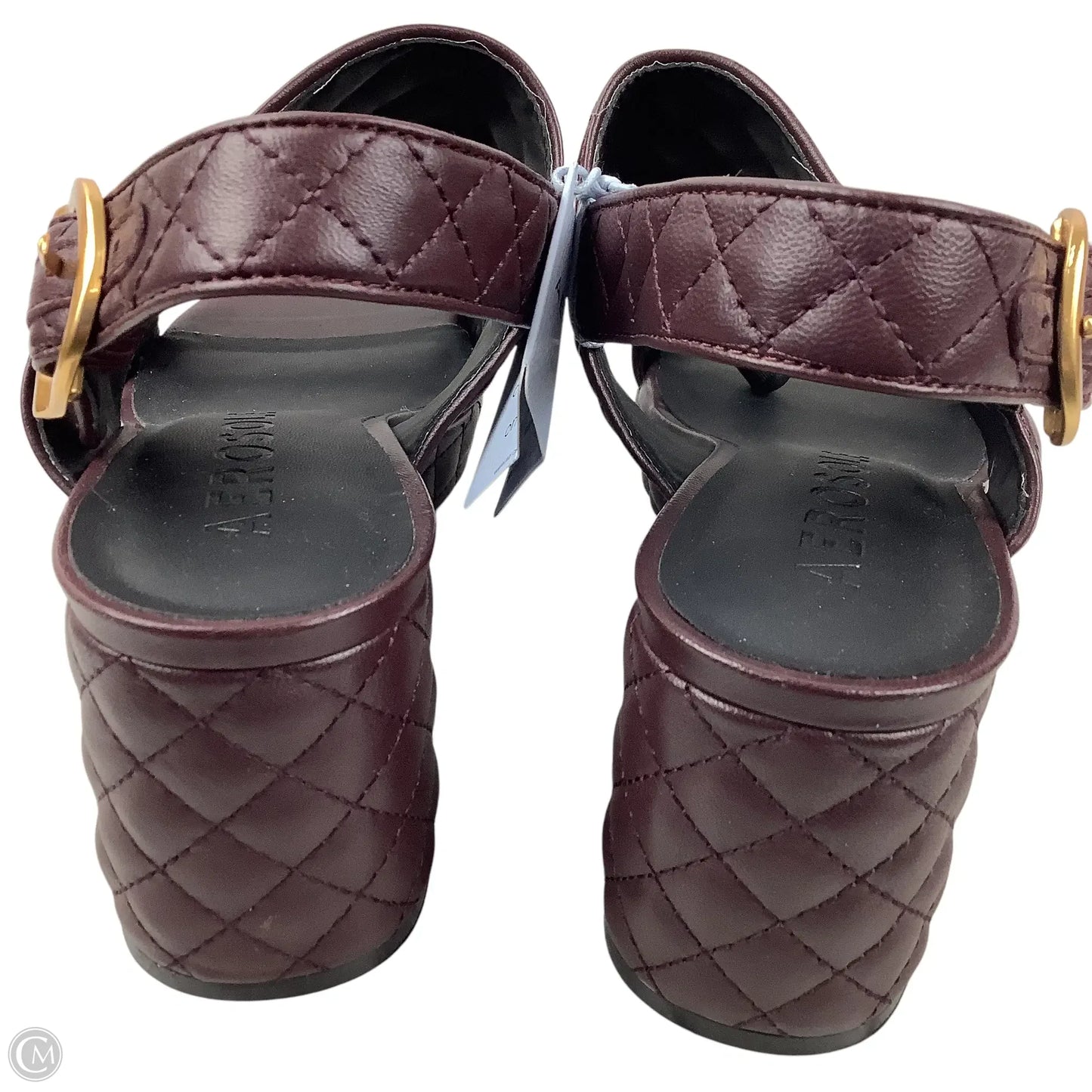 Sandals Heels Block By Aerosoles In Maroon, Size: 11