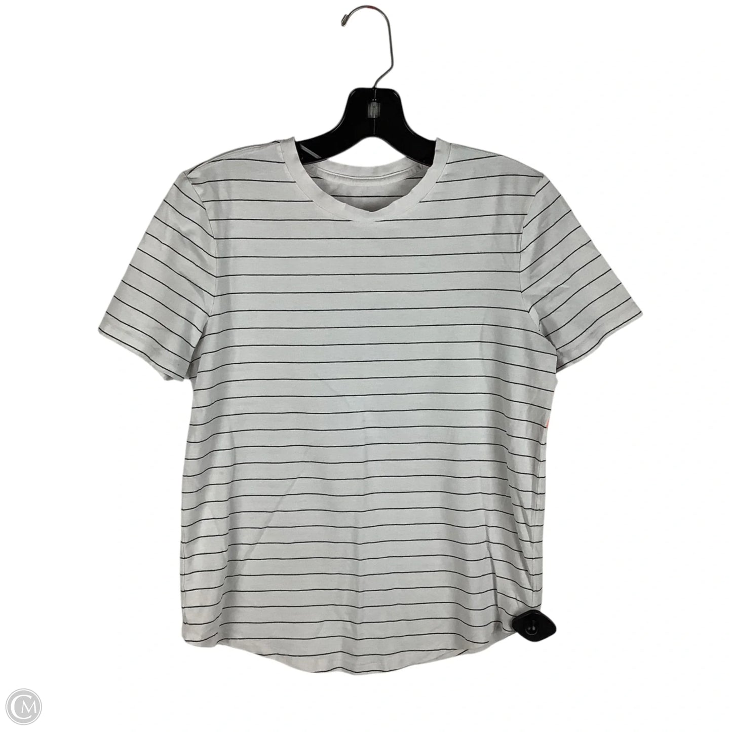 Athletic Top Short Sleeve By Lululemon In Striped Pattern, Size: S