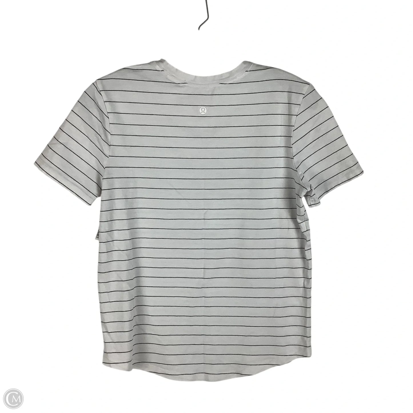 Athletic Top Short Sleeve By Lululemon In Striped Pattern, Size: S