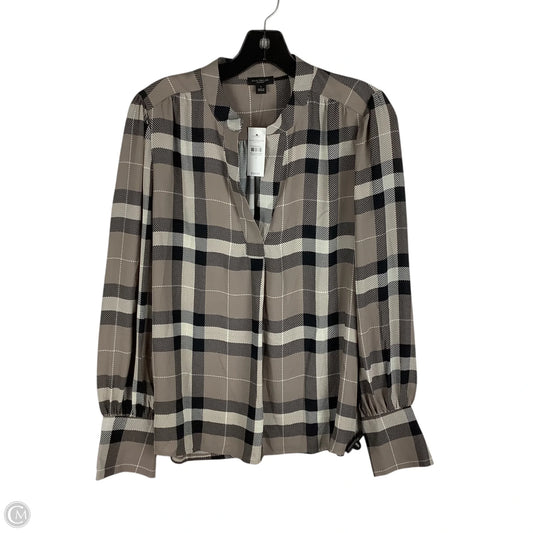 Top Long Sleeve By Ann Taylor In Plaid Pattern, Size: S