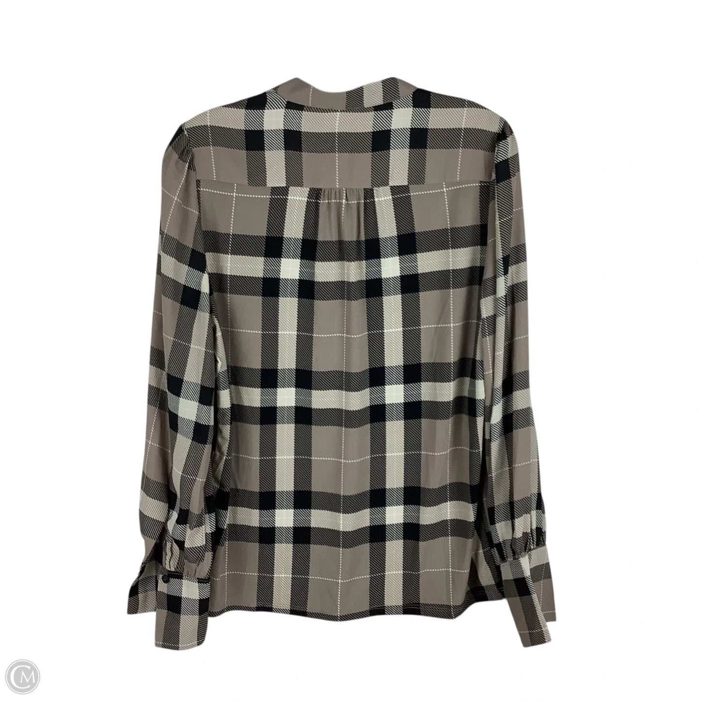 Top Long Sleeve By Ann Taylor In Plaid Pattern, Size: S