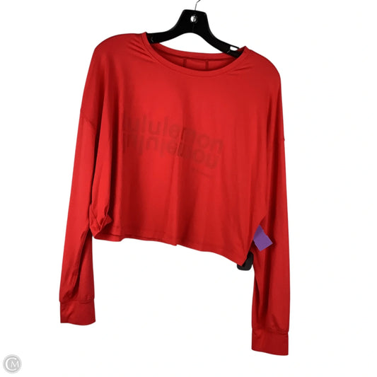 Athletic Top Long Sleeve Crewneck By Lululemon In Red