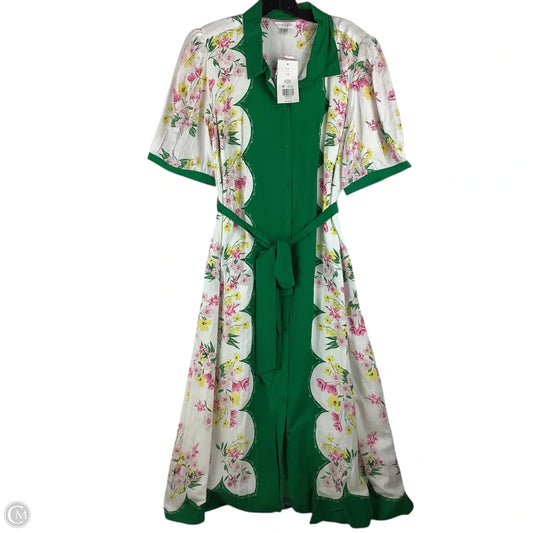 Dress Casual Maxi By Crown And Ivy In Green & White, Size: 1x