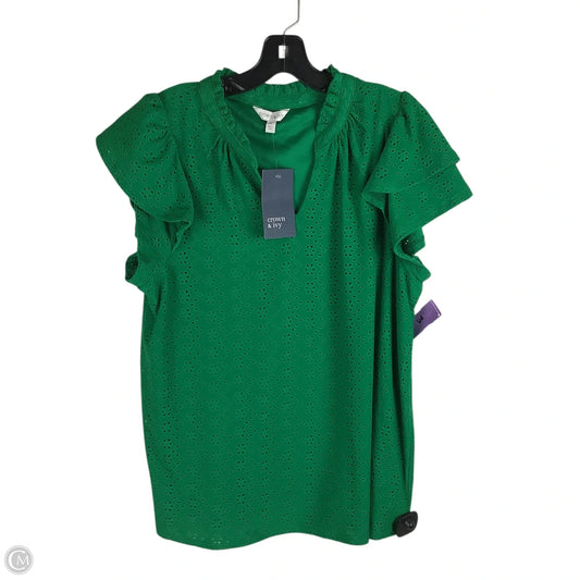 Top Short Sleeve By Crown And Ivy In Green, Size: Xl