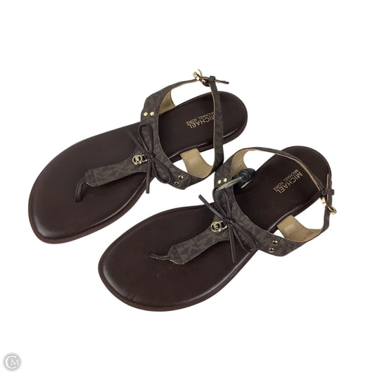 Sandals Flats By Michael By Michael Kors In Brown, Size: 8.5