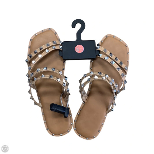 Sandals Flats By Nicole Miller In Tan, Size: 6.5