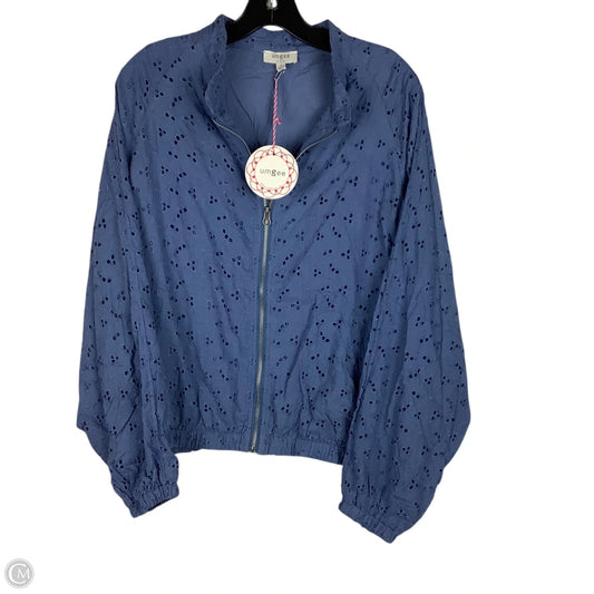 Jacket Shirt By Umgee In Blue, Size: S