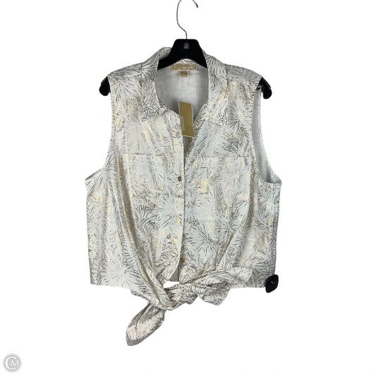 Top Sleeveless By Michael By Michael Kors In Gold & White, Size: Xl