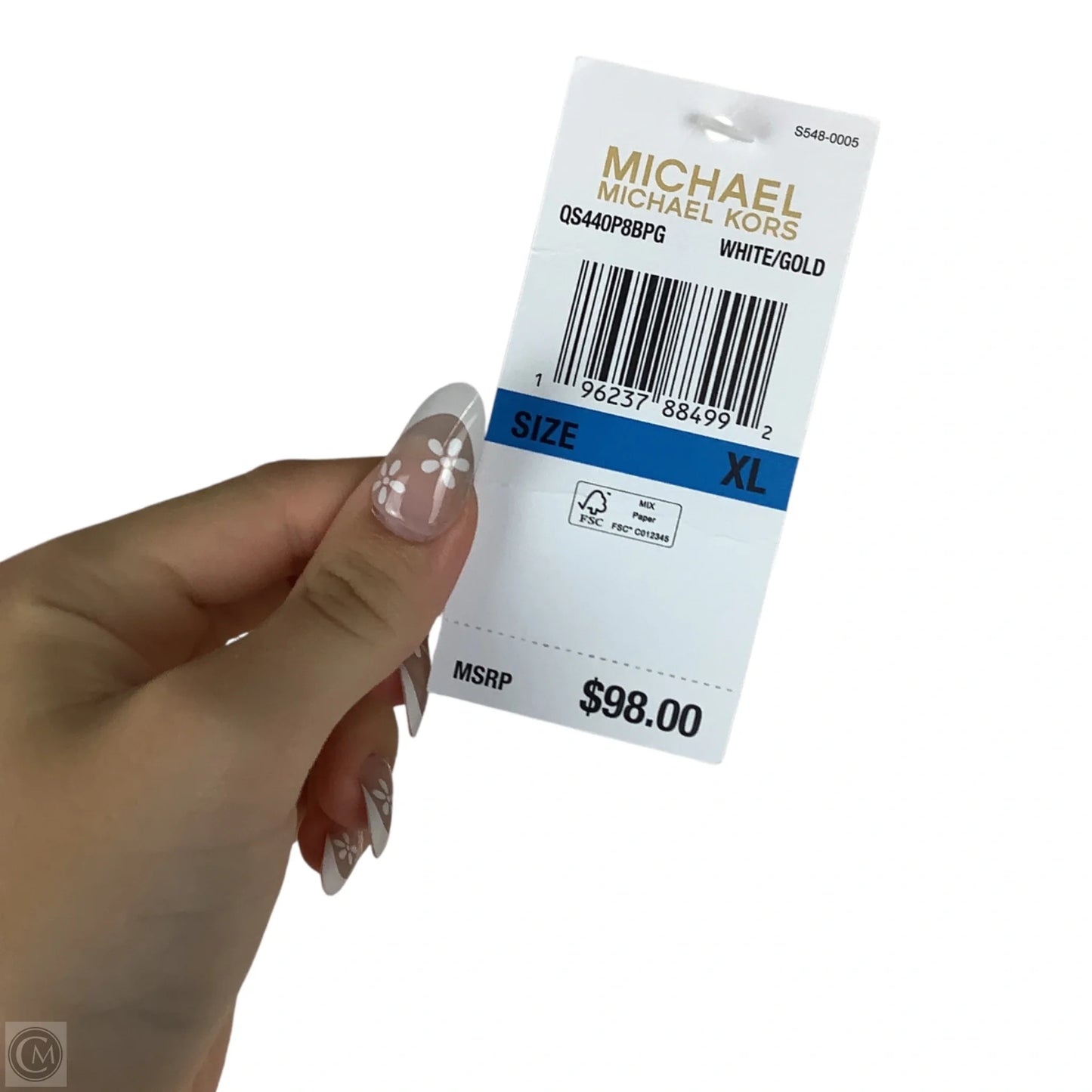 Top Sleeveless By Michael By Michael Kors In Gold & White, Size: Xl