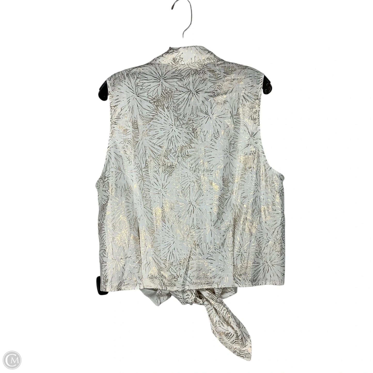Top Sleeveless By Michael By Michael Kors In Gold & White, Size: Xl
