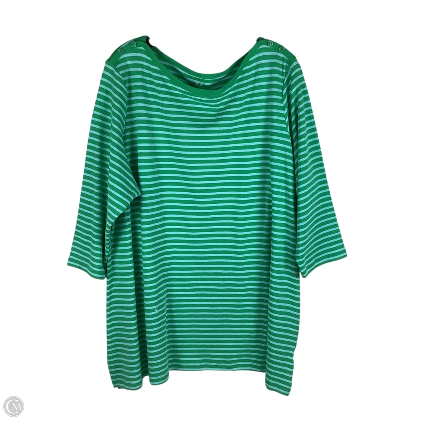 Top Long Sleeve By Kim Rogers In Blue & Green, Size: 2x