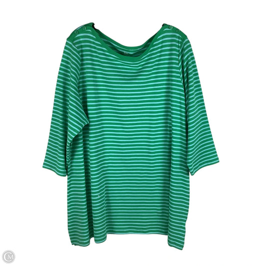 Top Long Sleeve By Kim Rogers In Blue & Green, Size: 2x