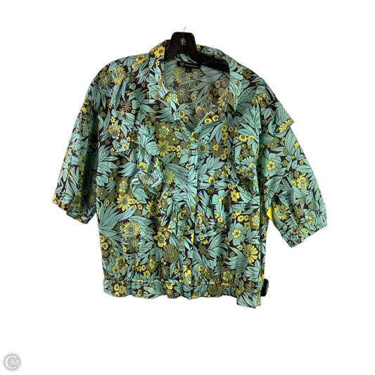 Top Short Sleeve By International Concepts In Floral Print, Size: Xl