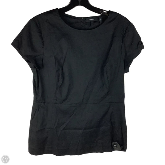 Top Short Sleeve By Theory In Black, Size: L