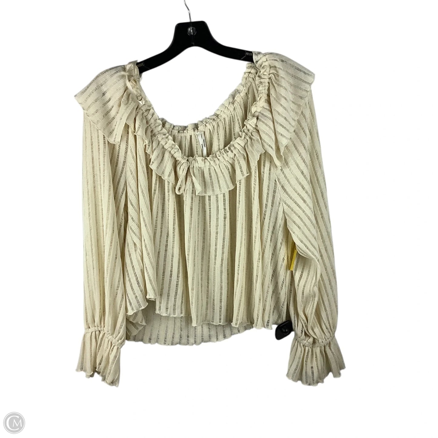 Top Long Sleeve By Anthropologie In Cream, Size: M