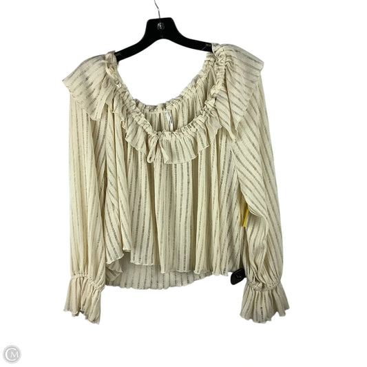 Top Long Sleeve By Anthropologie In Cream, Size: M