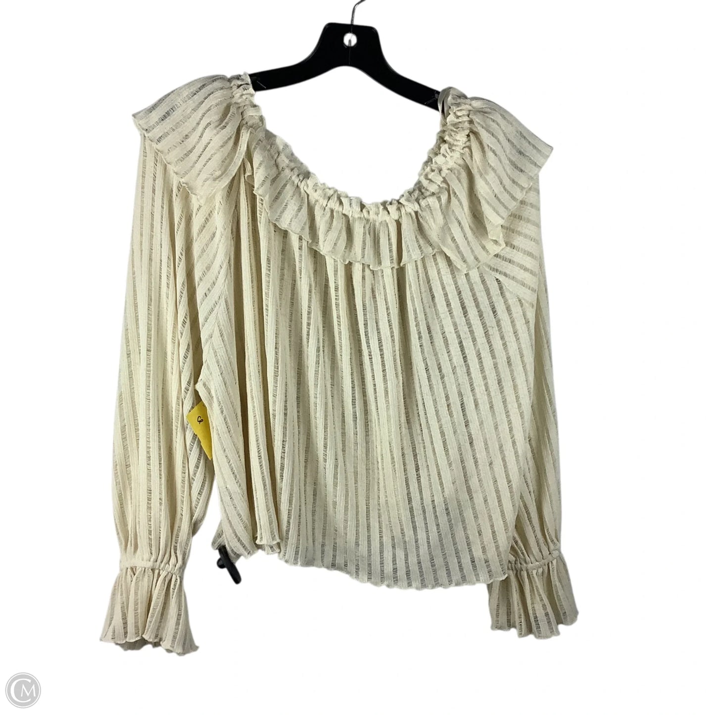 Top Long Sleeve By Anthropologie In Cream, Size: M