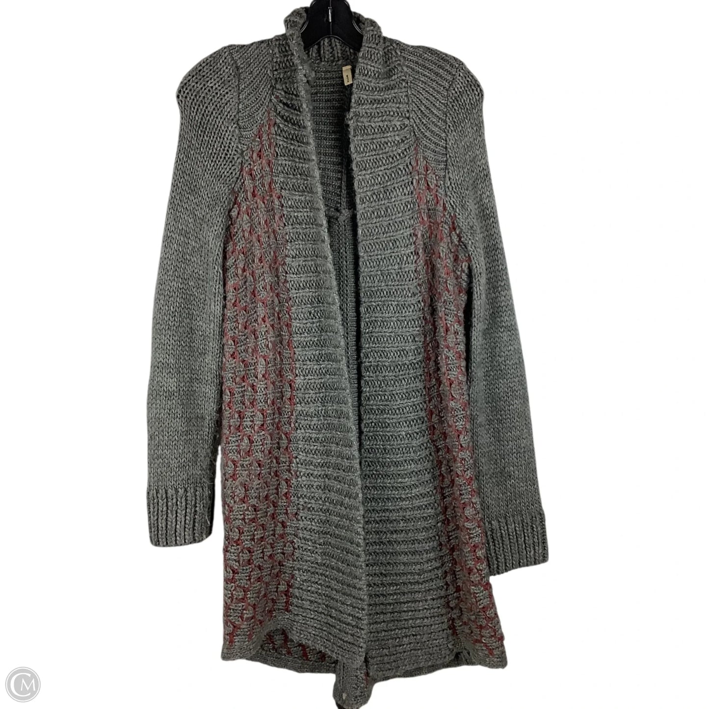 Sweater Cardigan By Moth In Grey & Red, Size: S