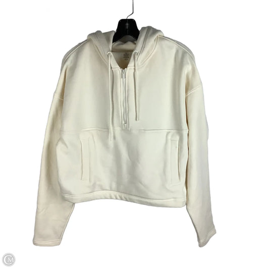 Athletic Sweatshirt Hoodie By Mono B In Cream, Size: L