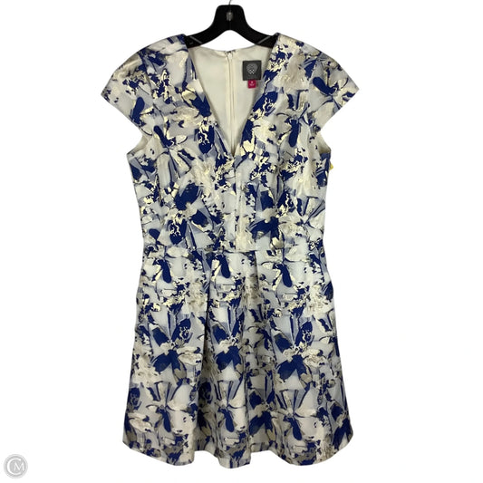 Dress Party Short By Vince Camuto In Blue & Cream, Size: 10