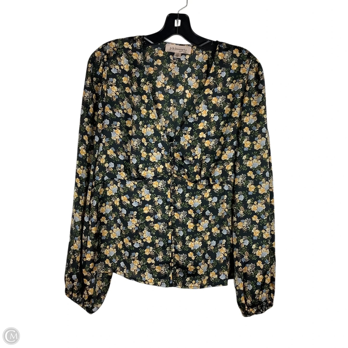 Top Long Sleeve By Philosophy In Floral Print, Size: L
