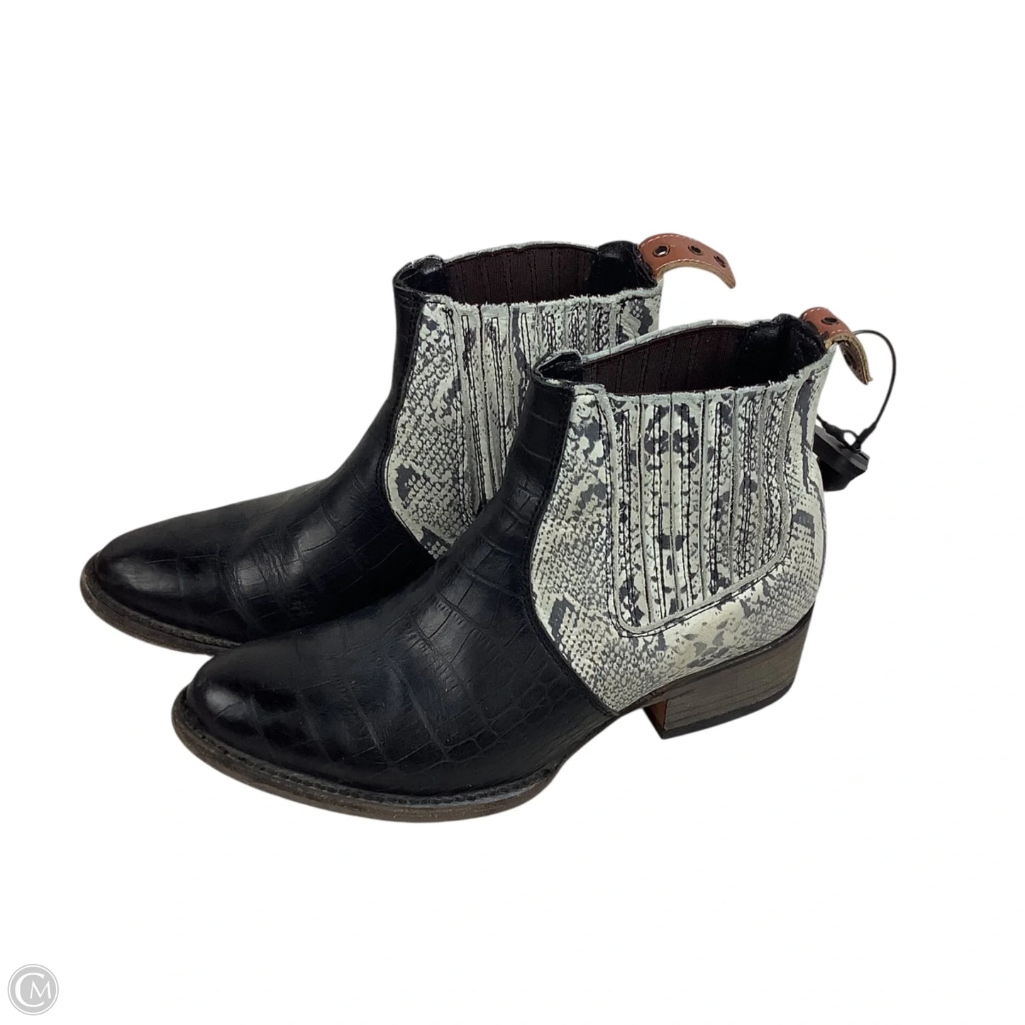 Boots Ankle Heels By Freebird In Snakeskin Print, Size: 6