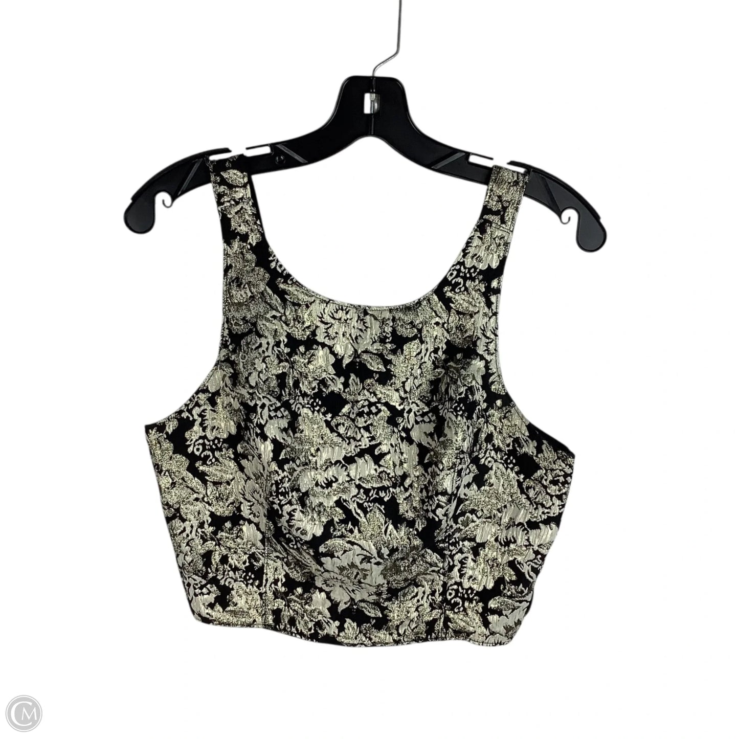 Top Sleeveless By Abercrombie And Fitch In Black & Gold, Size: M