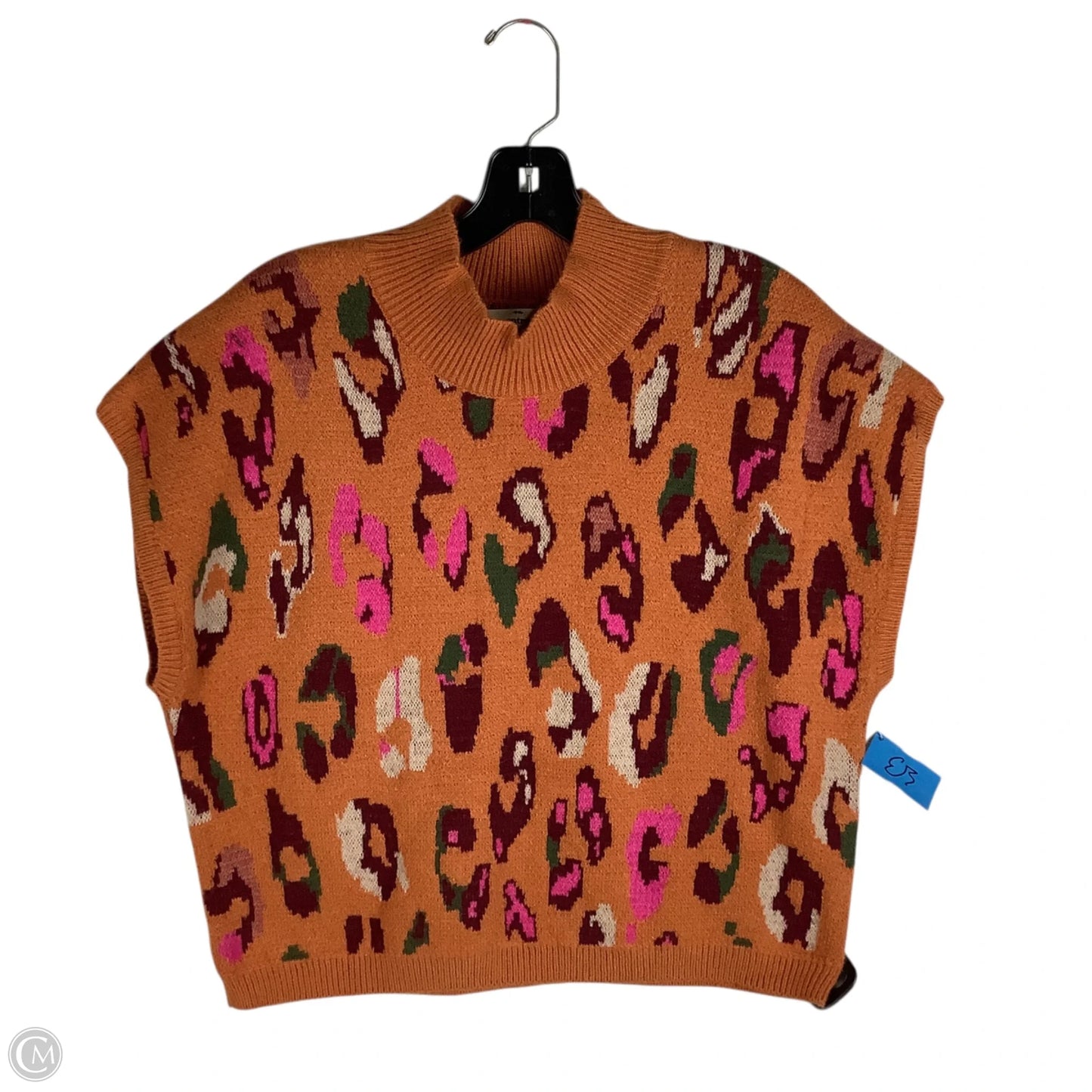 Sweater Short Sleeve By Entro In Orange, Size: M