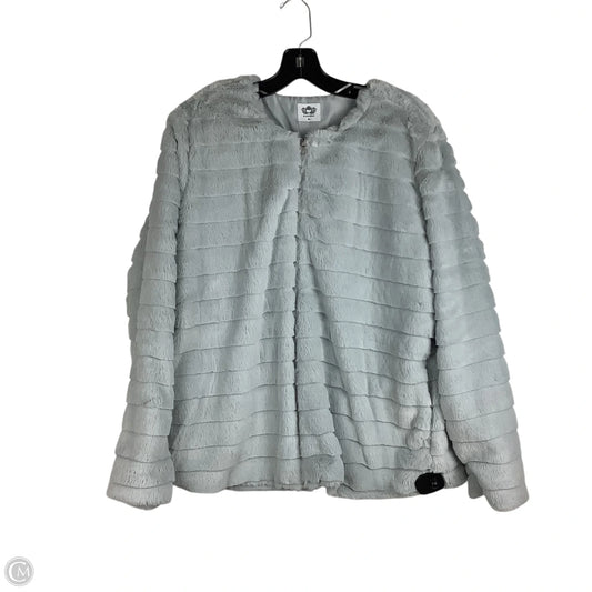 Jacket Faux Fur & Sherpa By Clothes Mentor In Grey, Size: Xl