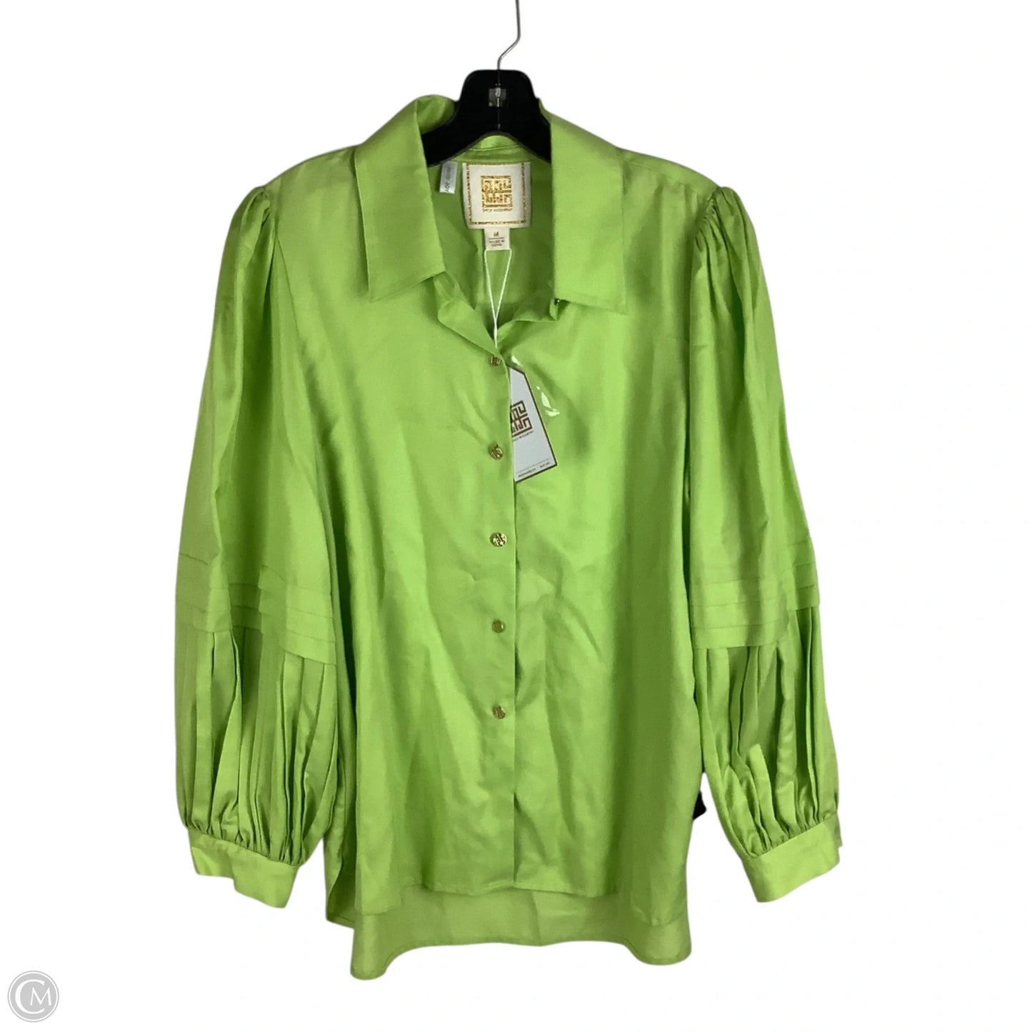 Top Long Sleeve By Cmc In Green, Size: M