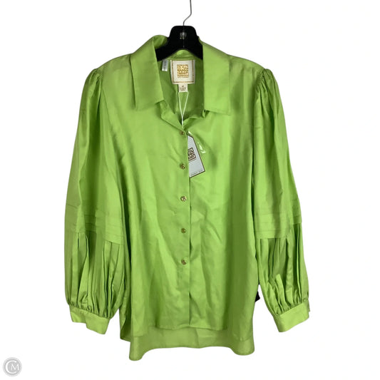 Top Long Sleeve By Cmc In Green, Size: M