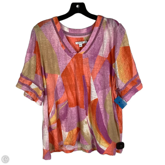 Top Short Sleeve By Chicos In Multi-colored, Size: Xl