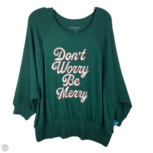 Top Long Sleeve By Torrid In Green, Size: 2x