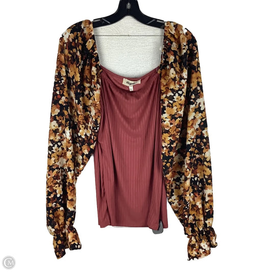 Top Long Sleeve By Haptics In Pink, Size: 1x