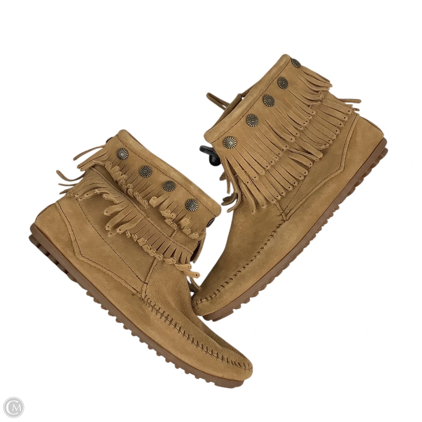 Boots Ankle Flats By Minnetonka In Tan, Size: 9