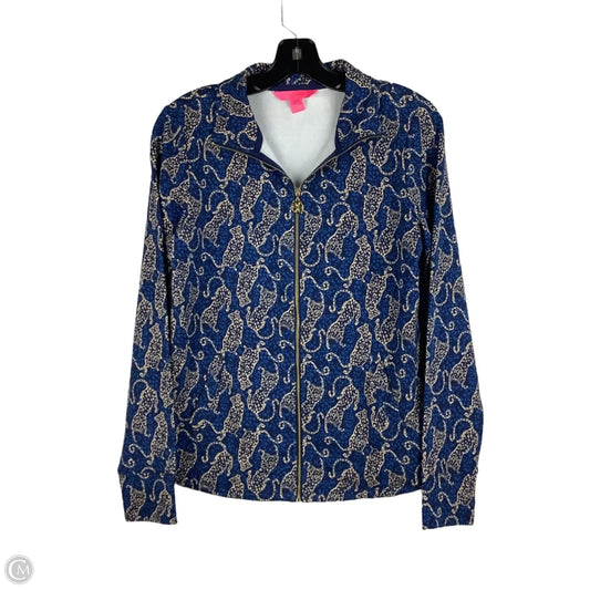 Jacket Designer By Lilly Pulitzer In Blue & Cream, Size: Xs