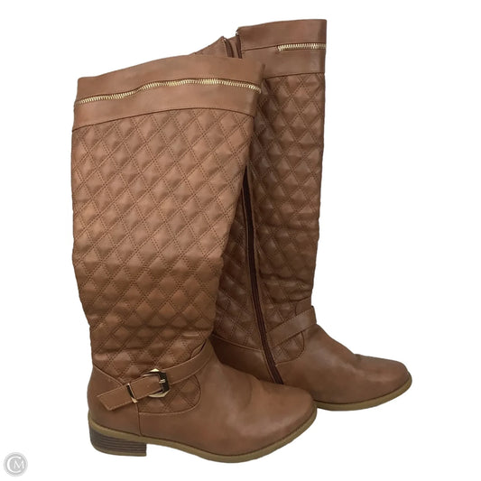 Boots Knee Flats By Top Moda In Tan, Size: 10