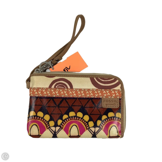 Wristlet Leather By Fossil, Size: Medium