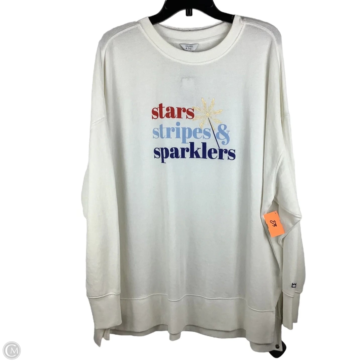 Top Long Sleeve By Crown And Ivy In Blue & Red & White, Size: Xl