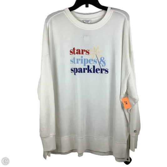 Top Long Sleeve By Crown And Ivy In Blue & Red & White, Size: Xl