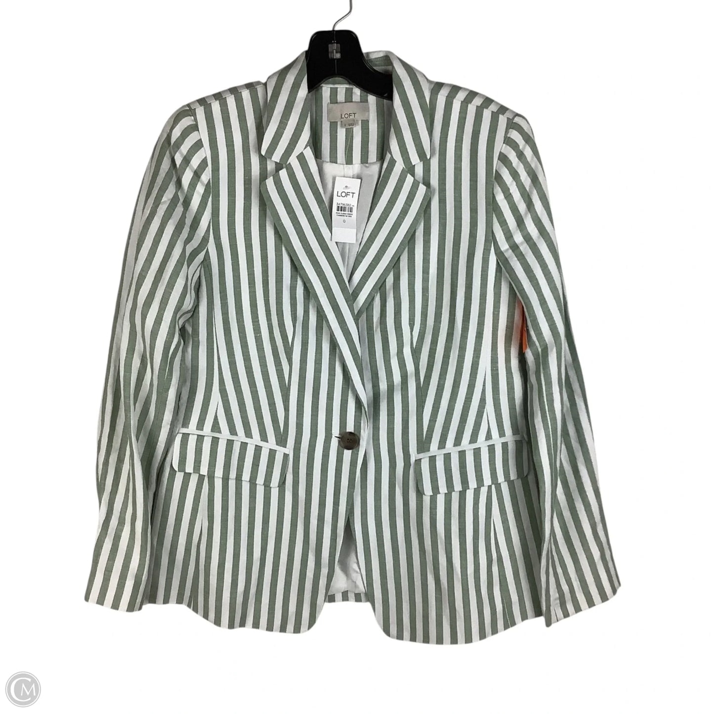 Blazer By Loft In Striped Pattern, Size: 0