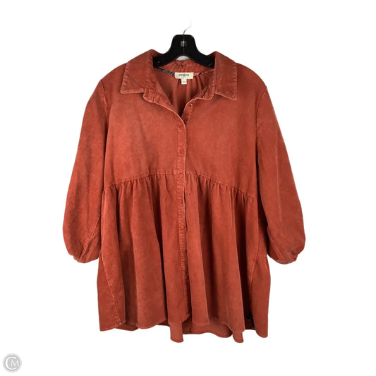 Tunic 3/4 Sleeve By Umgee In Orange, Size: L