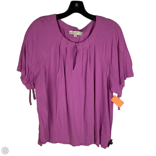 Top Short Sleeve By Loft In Purple, Size: Xl