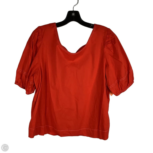Top Short Sleeve By Loft In RED, Size: Xl