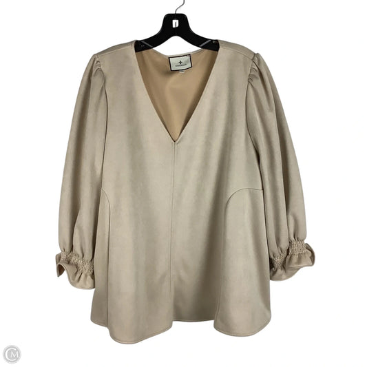 Top Long Sleeve By Tuckernuck In Tan, Size: XXXL
