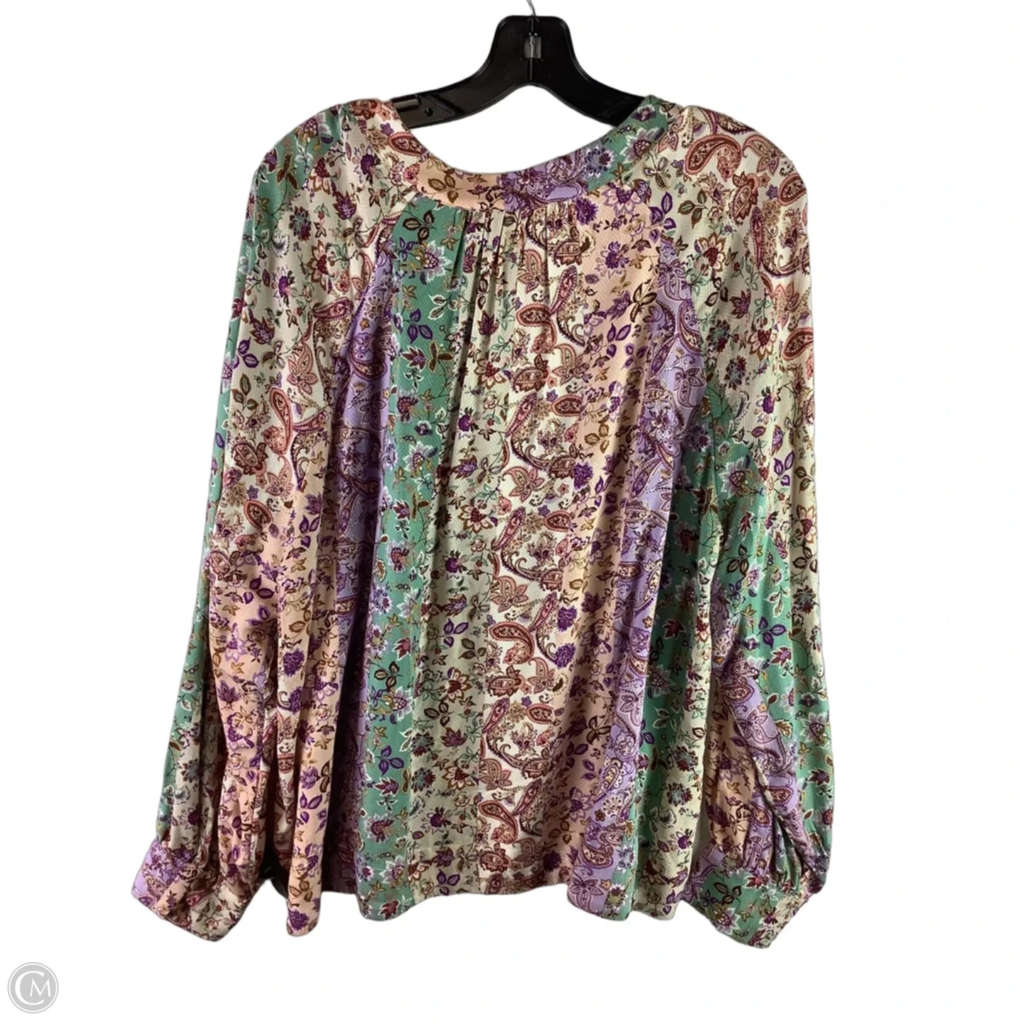 Top Long Sleeve By Loft In Paisley Print, Size: Xl