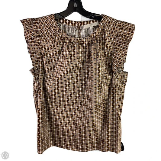 Top Short Sleeve By Loft In Brown, Size: L